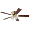 Westinghouse CEILING FAN PLSH BRS 52"" 72324